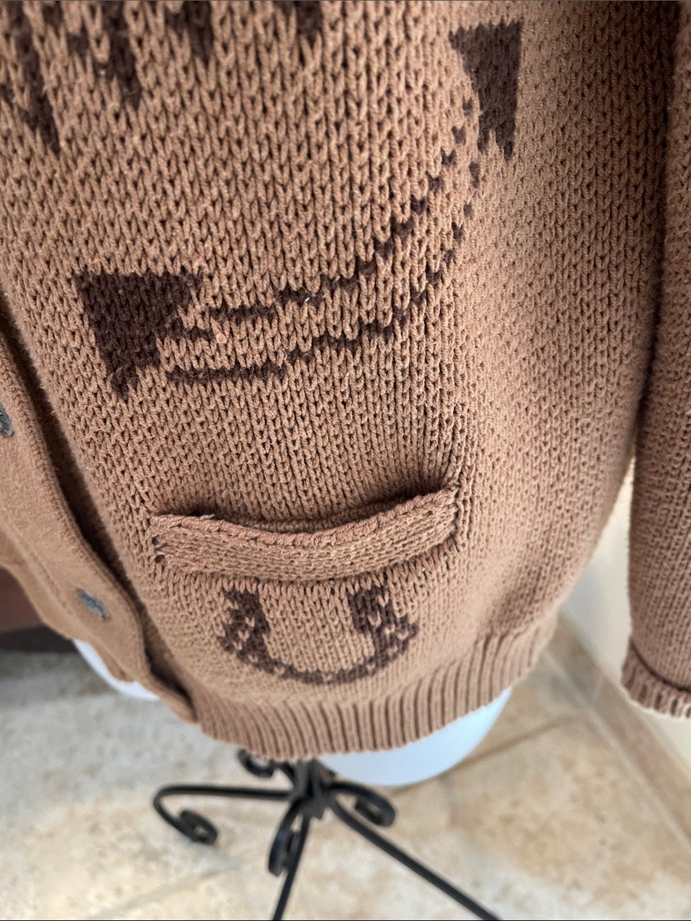 Tasha Polizzi Tan and Brown Dakota Western Horse Motif Cardigan - Picture 4 of 14
